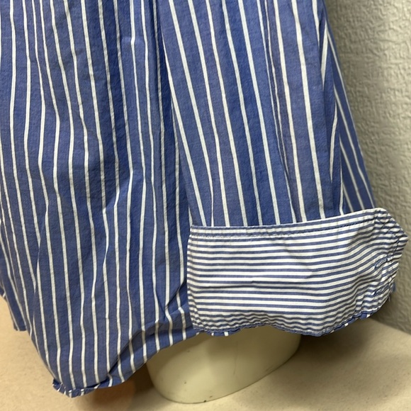 Lane Bryant Blue Striped Button-Up Shirt - Size 16 - Picture 5 of 7